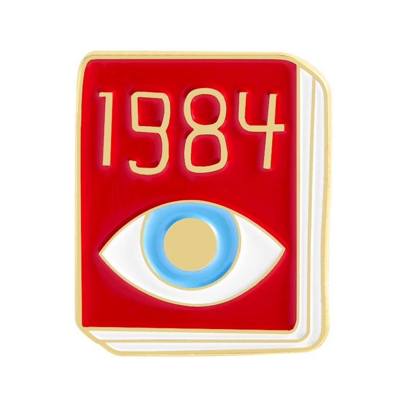 

Classic Novel Book 1984 Eye Enamel Pins Famous George Orwell Dystopian Literature Brooches Lapel Badge Jewelry Gift for Friends