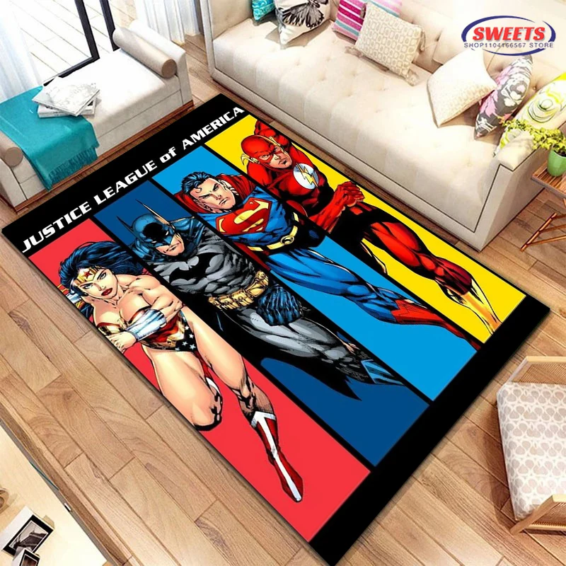 NO.4 Classic DC Superman Carpet Living Room Bedroom Bed Mat, Comfortable Non-slip Rug, Modern Simple Style, Durable Washable Rug