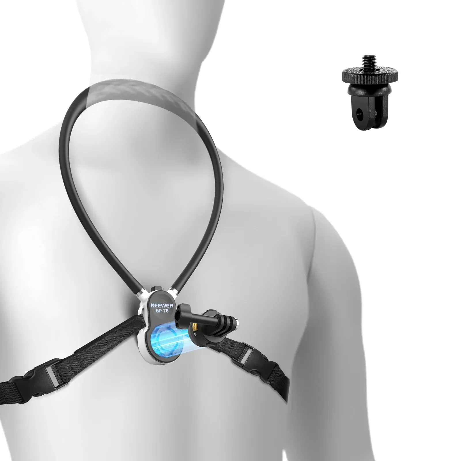 NEEWER GP-76 Magnetic Quick Release Flexible Neck Lanyard Camera Mount Holder Fit GoPro DJI Insta360 Sports Action Cameras