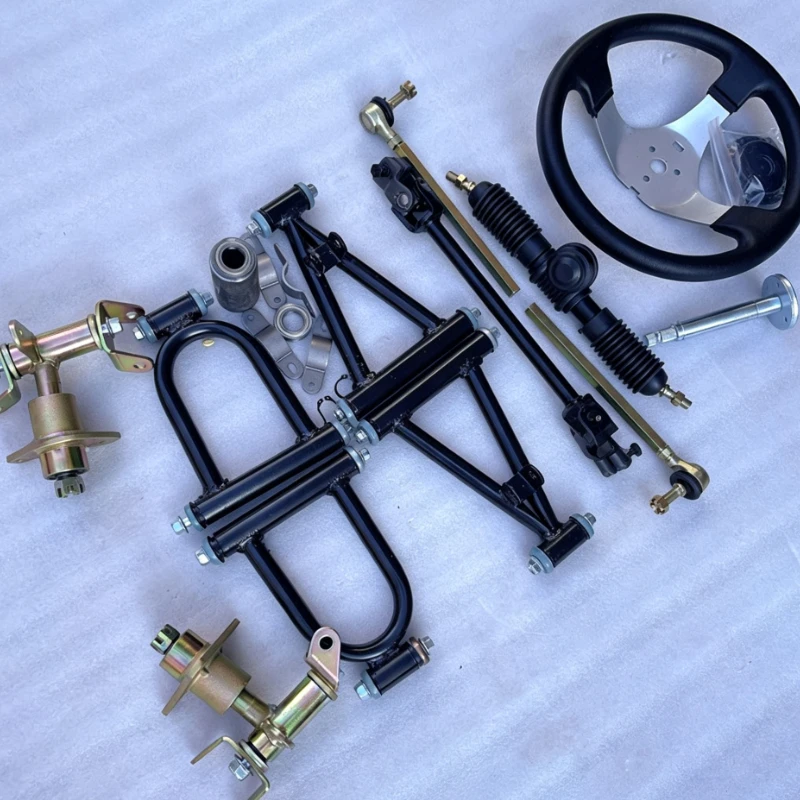 Suspension Steering Kit For ATV Kart With Double Spring Shock Absorber And Directional Mechanism Assembly