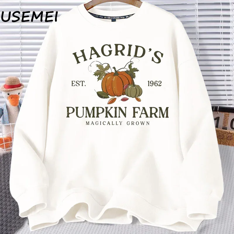 Hagrid's Pumpkin Farm Sweatshirt Thanksgiving 2024 Fall Halloween Crewneck Sweatshirts Woman Clothing Harajuku Pullover Hoodies