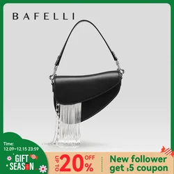 BAFELLI 2023 NEW LUXURY WOMAN BAGS LEATHER STYLISH INDIVIDUALITY FASHION TASSELS PURSE SHOULDER CROSSBODY HANDBAGS FEMALE SADDLE