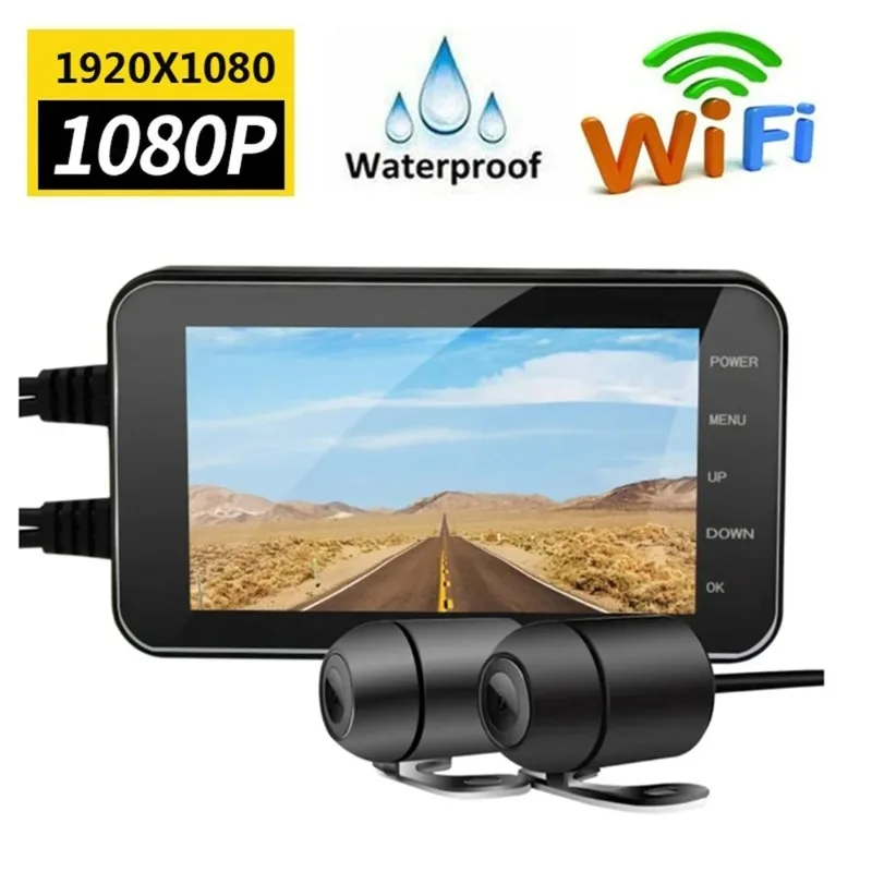 HD1080P 4.0-inch motorcycle dash cam waterproof 140 degree wide-angle camera with WiFi function