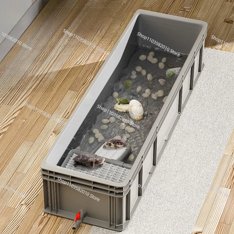 Heighten Side Drainage Large Turtle Breeding Box, Thicken Plastic Turtle Aquarium Tank Terrarium Habitat for Turtles