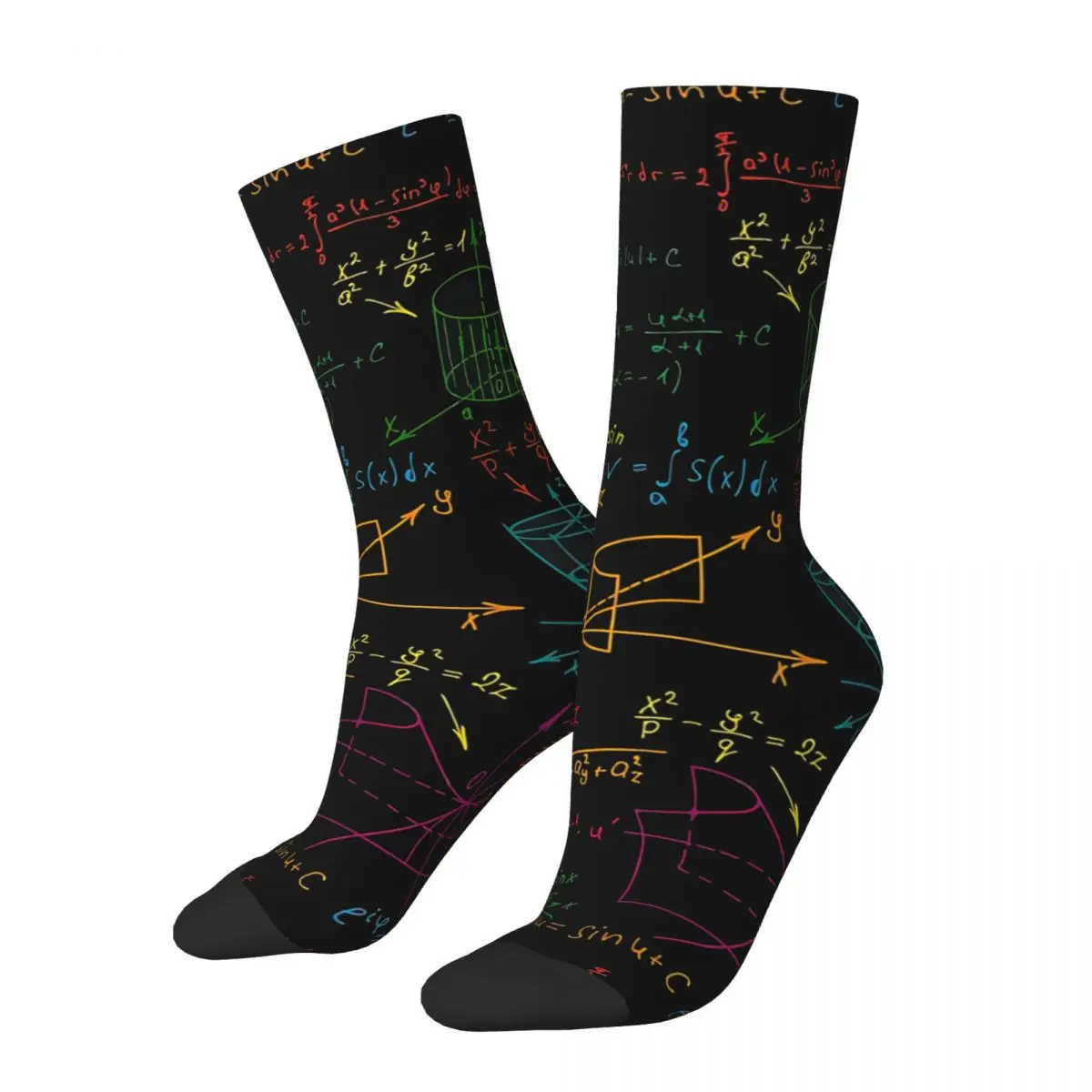 

Funny Men's Socks I Love Mathematics Vintage Science Chemistry Pattern Street Style Seamless Crew Sock Gift Pattern Printed