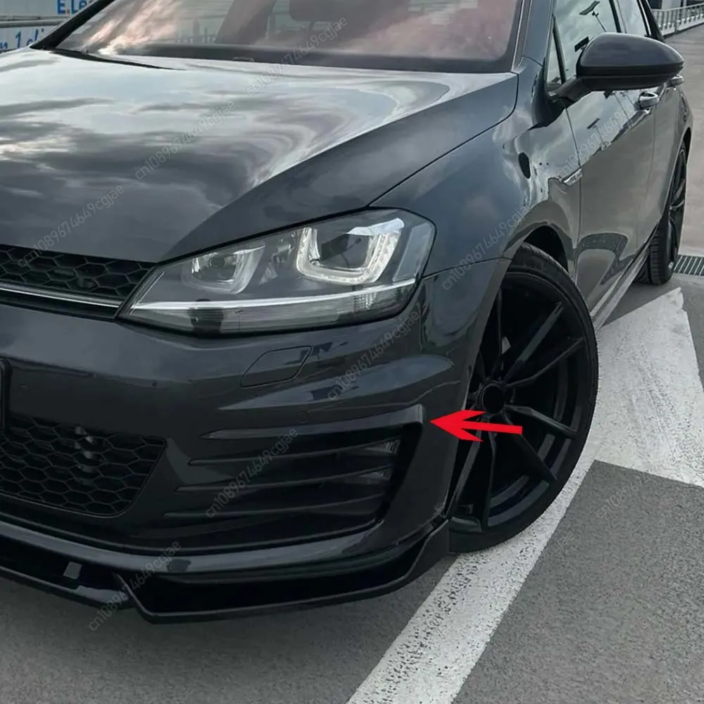 

Передний бампер, разделитель, боковая вентиляционная отделка, впускная рамка, спойлер Canard Lip, глянцевый черный цвет для VW Golf 7 MK7 GTI GTD 2012-2017, тюнинг