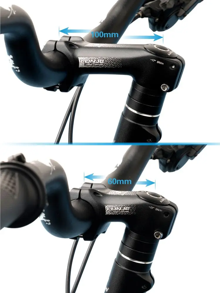 AliExpress LUNJE MTB Bicycle Handlebar Stem -17° Aluminum Bicycle Stem Ultralight MTB Power Bike Table Mountain Road Bicycle Stems