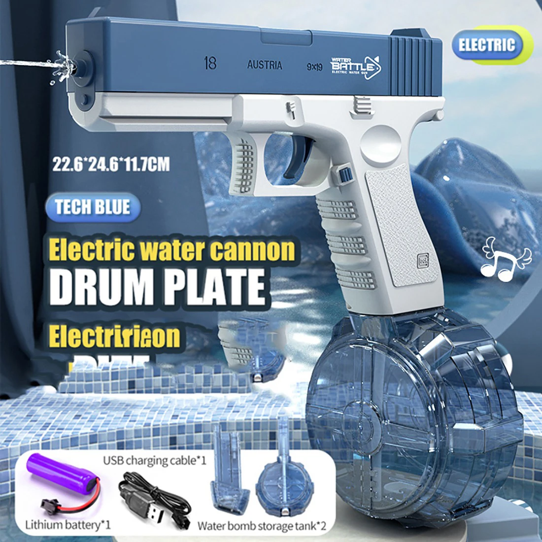 مسدس المياه الكهربائية رذاذ الماء لعب ينفجر الأطفال الضغط العالي شحن قوي الطاقة المياه التلقائي لعبة البنادق للأطفال