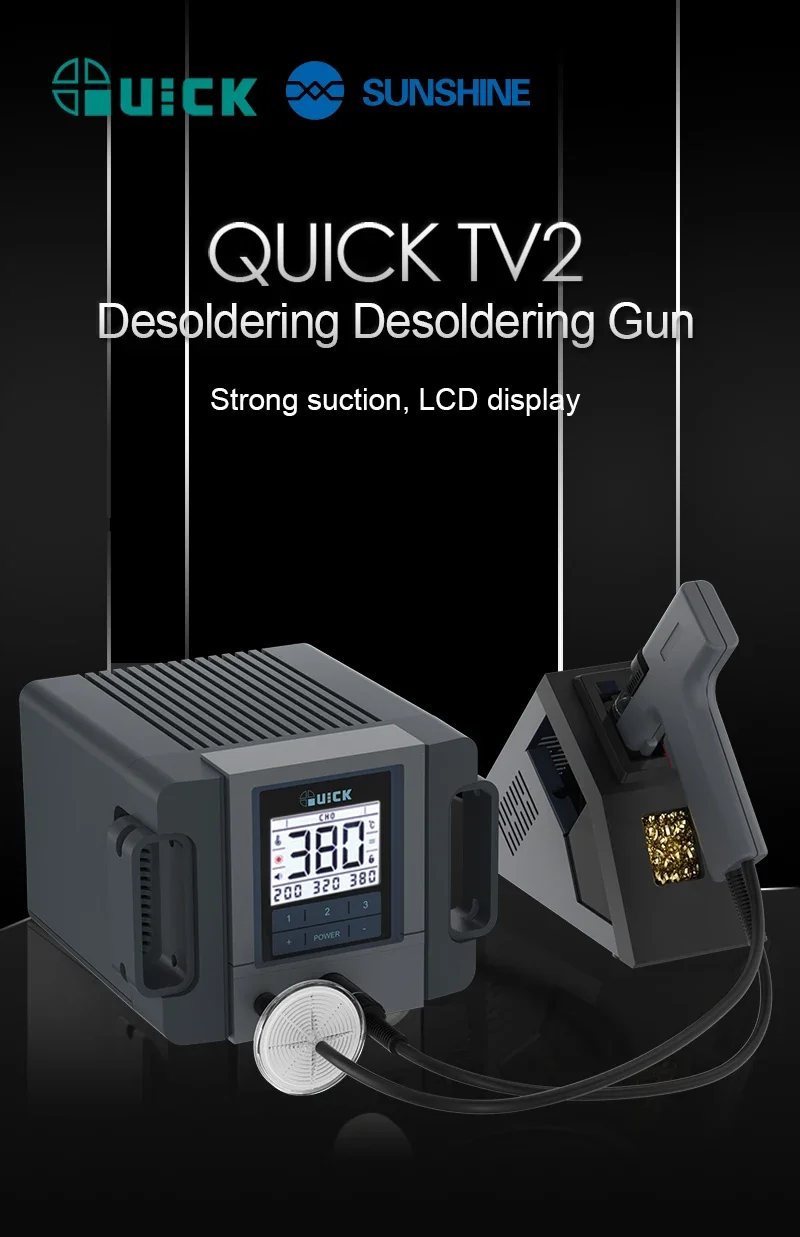 Sunshine QUICK TV2 Desoldering Gun With Strong Suction Lcd Display For Mobile Phone Screen Repair Solder Gun