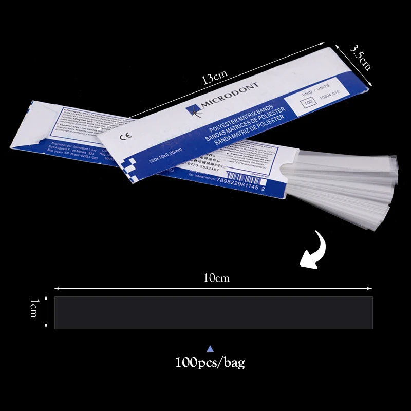 

100 шт./упаковка, матричные ленты из полиэстера для зубов