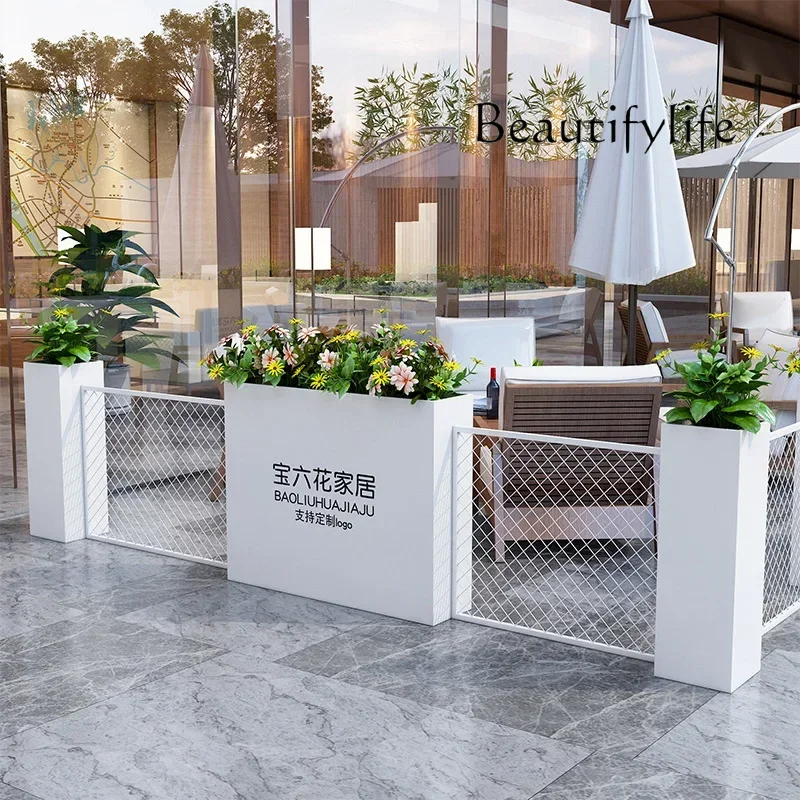 Stainless Steel Flower Box Fence Planter For Garden Shop Street Square Patio Outdoor