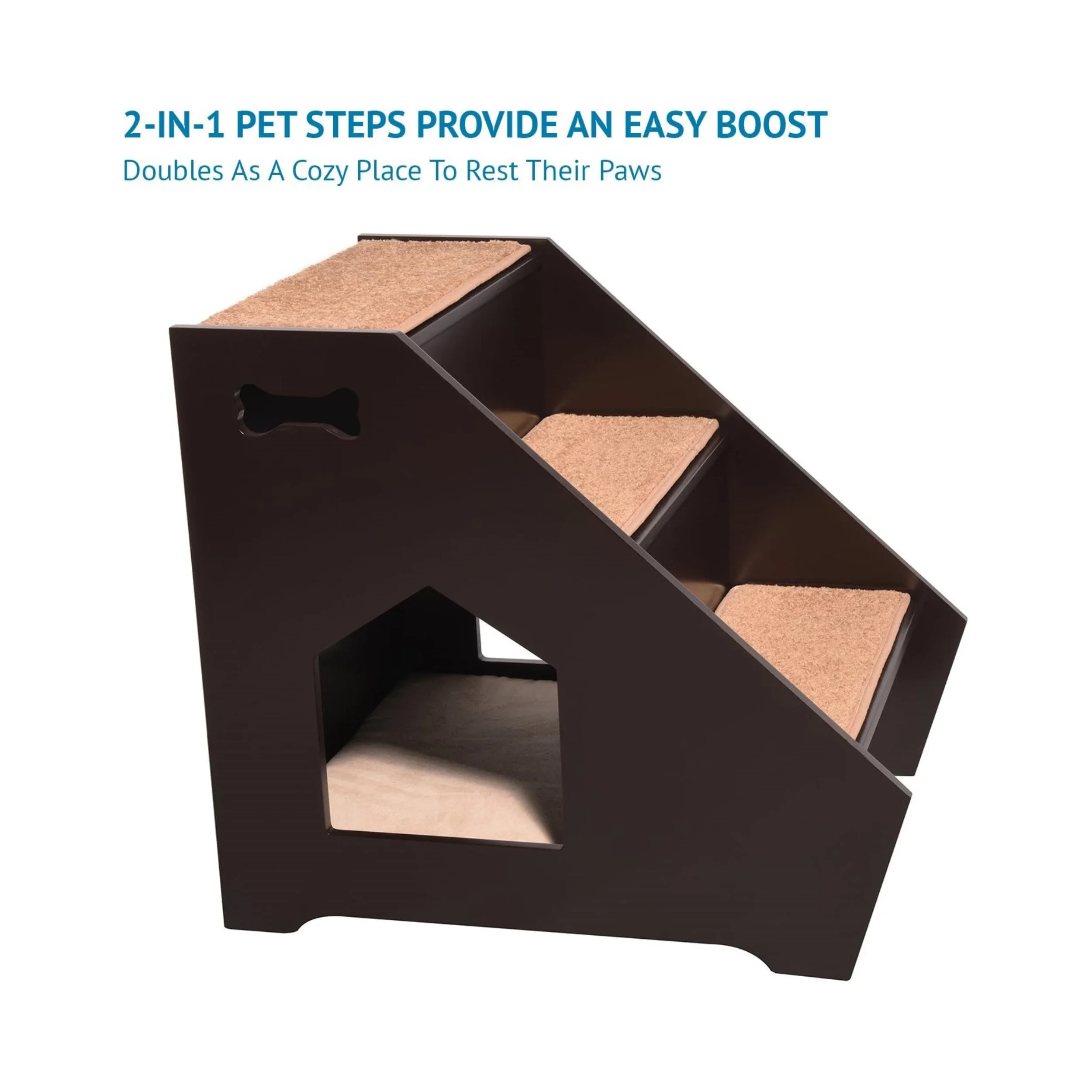 Factory Wholesale Custom Wood 3 Nonslip Steps Pets Cat Step House Wooden Pet Cat Stairs for Dogs