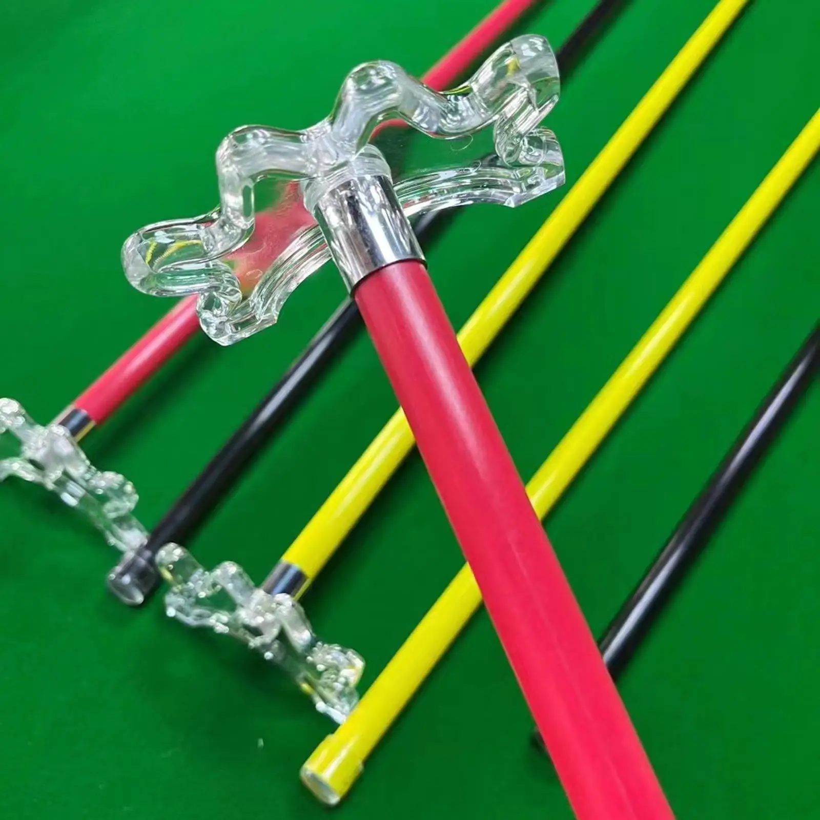 

Clear Pool Cue Bridge Head Acrylic Auxiliary Snooker Stick Holder for Billiard Table Rack Home Club Accessories