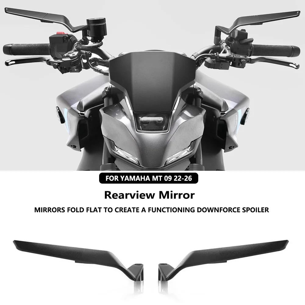 2026 MT-09 For YAMAHA MT-09 Motorcycle Mirrors Stealth Winglets Mirror Kits To Rotate Adjustable Mirrors