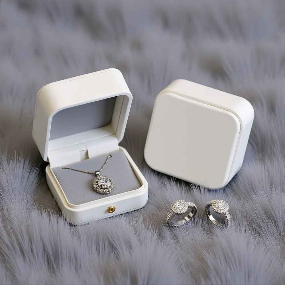 

Jewelry Box Set White Ring Box Wholesale Display Necklace Box For Professional Gift Wedding