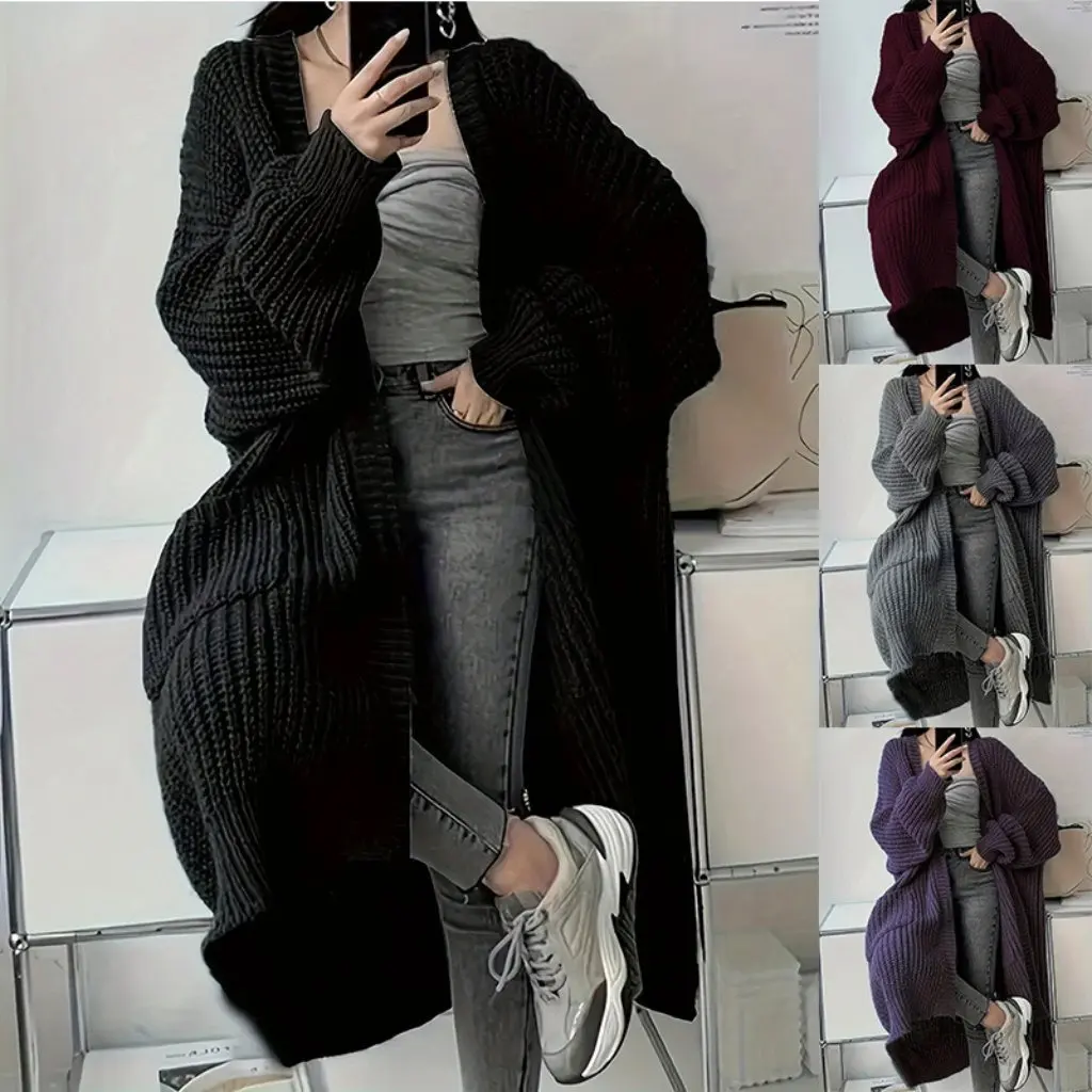 

Women's Casual Loose Cardigan Long Sleeve Clear Texture European And American Style Outerwear Independent Station