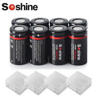 Soshine 3.7V 18350 1000mAh Rechargeable Battery 1000mAh Lithium Batteries Li-ion Battery 1000 Times Cycle Charge Full Time 1h