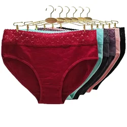 Panties Cotton Women Underwear Briefs Plus Size Female Knickers Lingerie Lace Belts Waist Underpants 3 Pieces/Lot