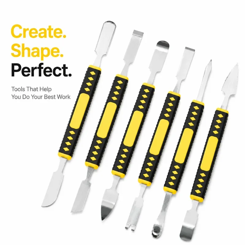 Multi Shape Double End Pry Spudger Metal Scraper Set Anti-slip Grips For Electronic Device Screen Disassembly Repair Supply