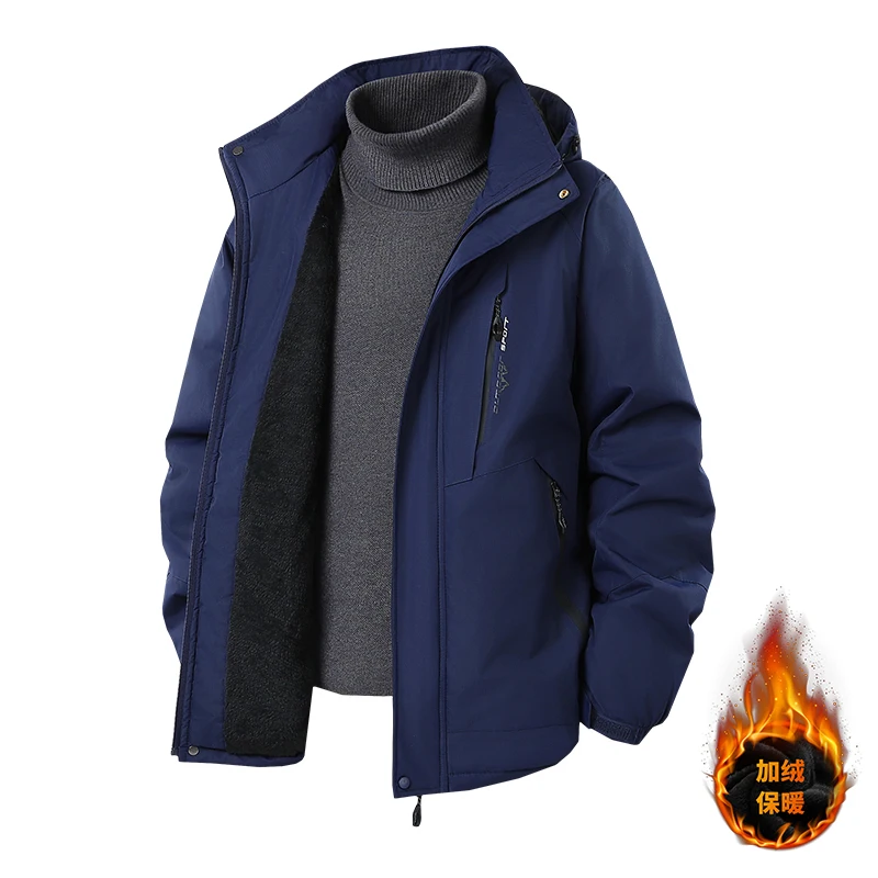 

High Quality Winter Cotton Padded Jacket Men's Fashion Hooded Outdoor Sport Jackets Graphene Warm Thicken Overcoats Men Clothing