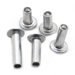10-50pcs M2 M2.5 M3 M4 M5 M6 GB873 Aluminum Round Flat Truss Head Half Semi Hollow Shank Rivet Diameter 2-6mm length 3-30mm