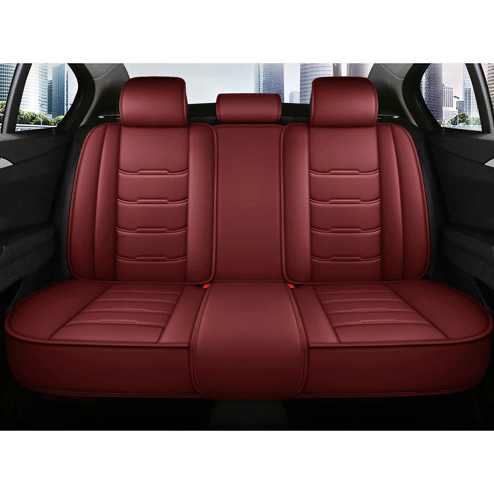 

Чехол на заднее сиденье из стеганой искусственной кожи для всех сезонов, полностью закрывающий водонепроницаемый чехол-протектор для сиденья, универсальный для седанов и внедорожников