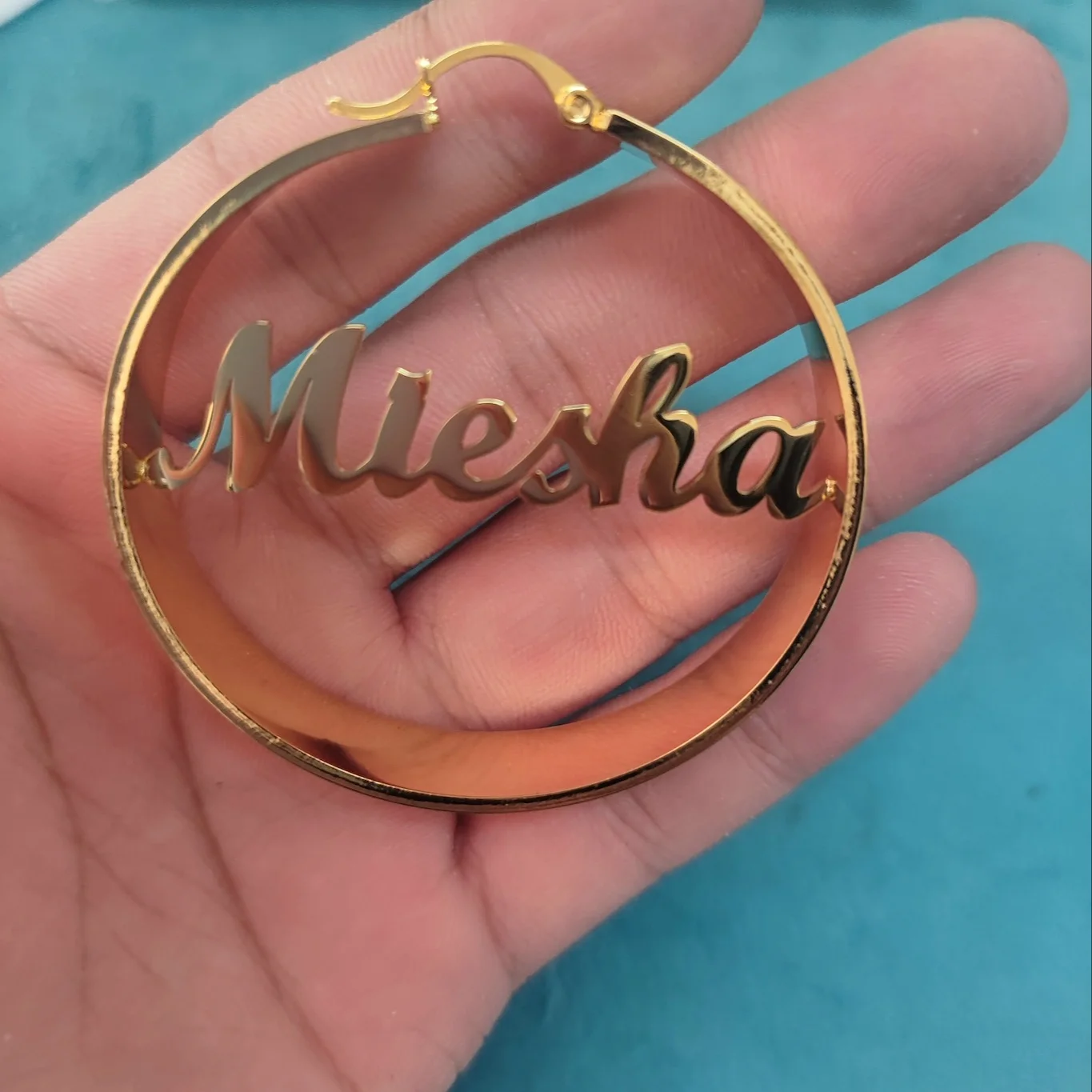 

Customized Name Earrings Wide Circle Gold Loop Earrings Stainless Steel Exaggerated Punk Women Earring Jewelry Birthday’S Gifts