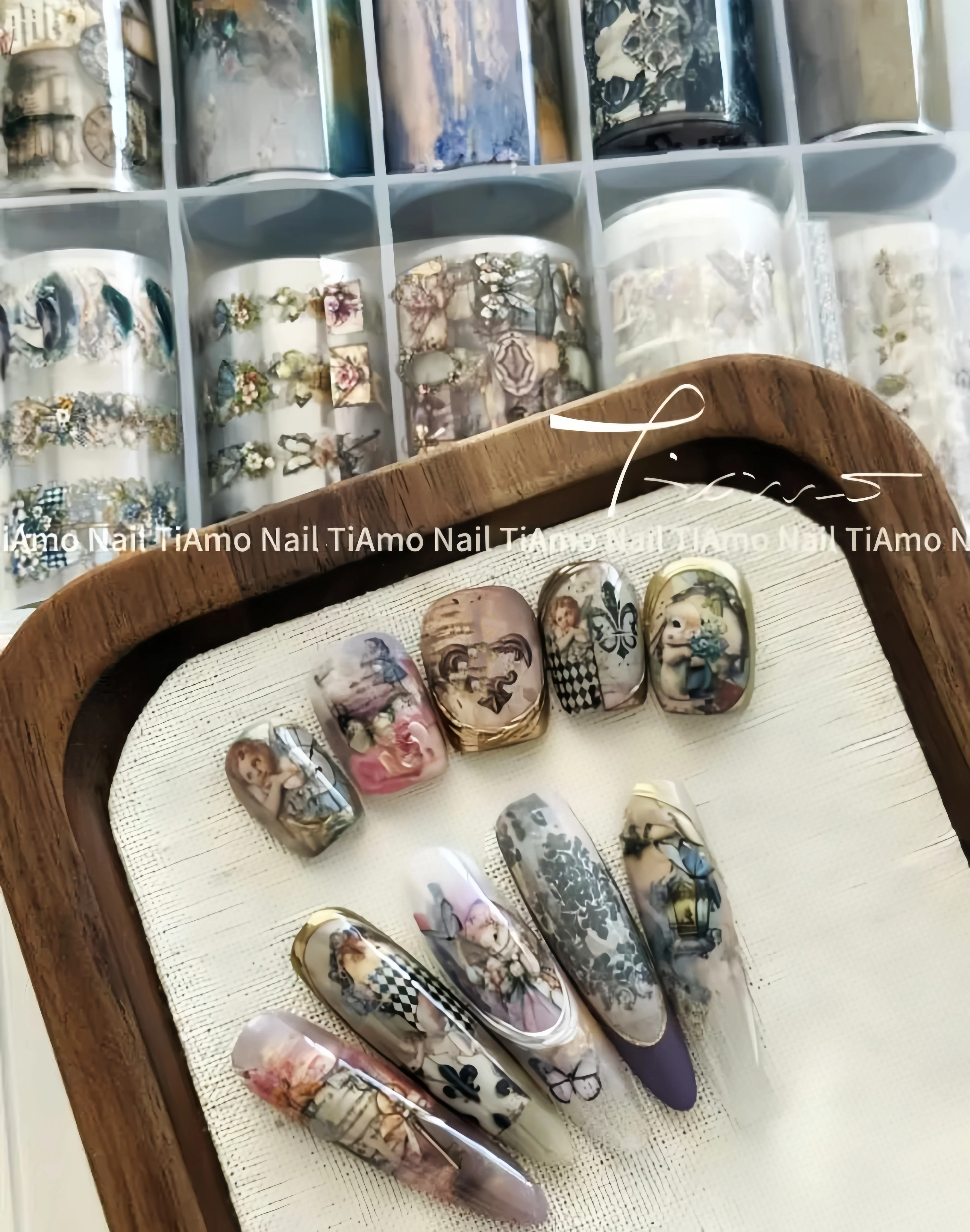 10 rotoli di fogli per unghie con fiori, carta per trasferimento, adesivi per nail art, set per manicure, decalcomanie per unghie