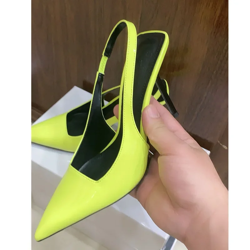 Eilyken Sexy Slingbacks Woman Pumps Sandals Street Style Elegant Pointed Toe Thin High Heels Stripper Party Ladies Shoes