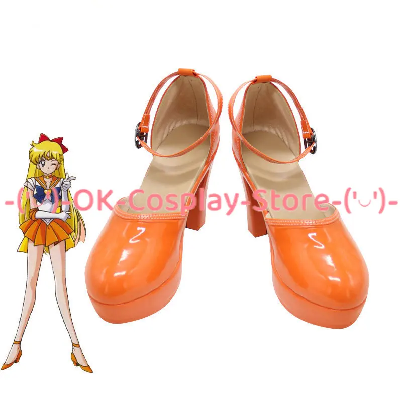 

Aino Minako Cosplay Shoes Venus Cosplay Prop Halloween Carnival Boots PU Leather Shoes Custom Made