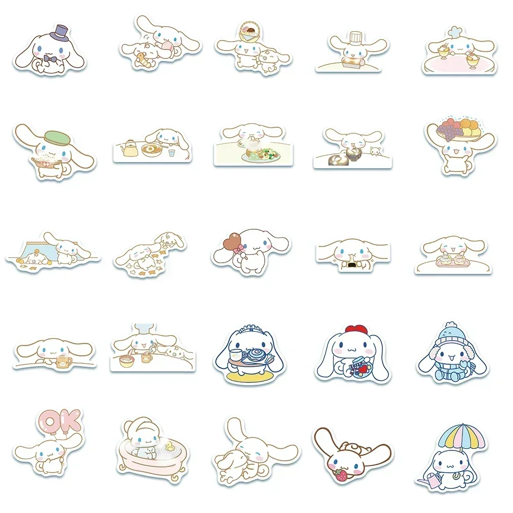 Kawaii Cinnamoroll Stickers Pack Cartoon Phone Case Waterproof Anime Stickers Cute Laptop Skin Kawaii Sanrio Stickers