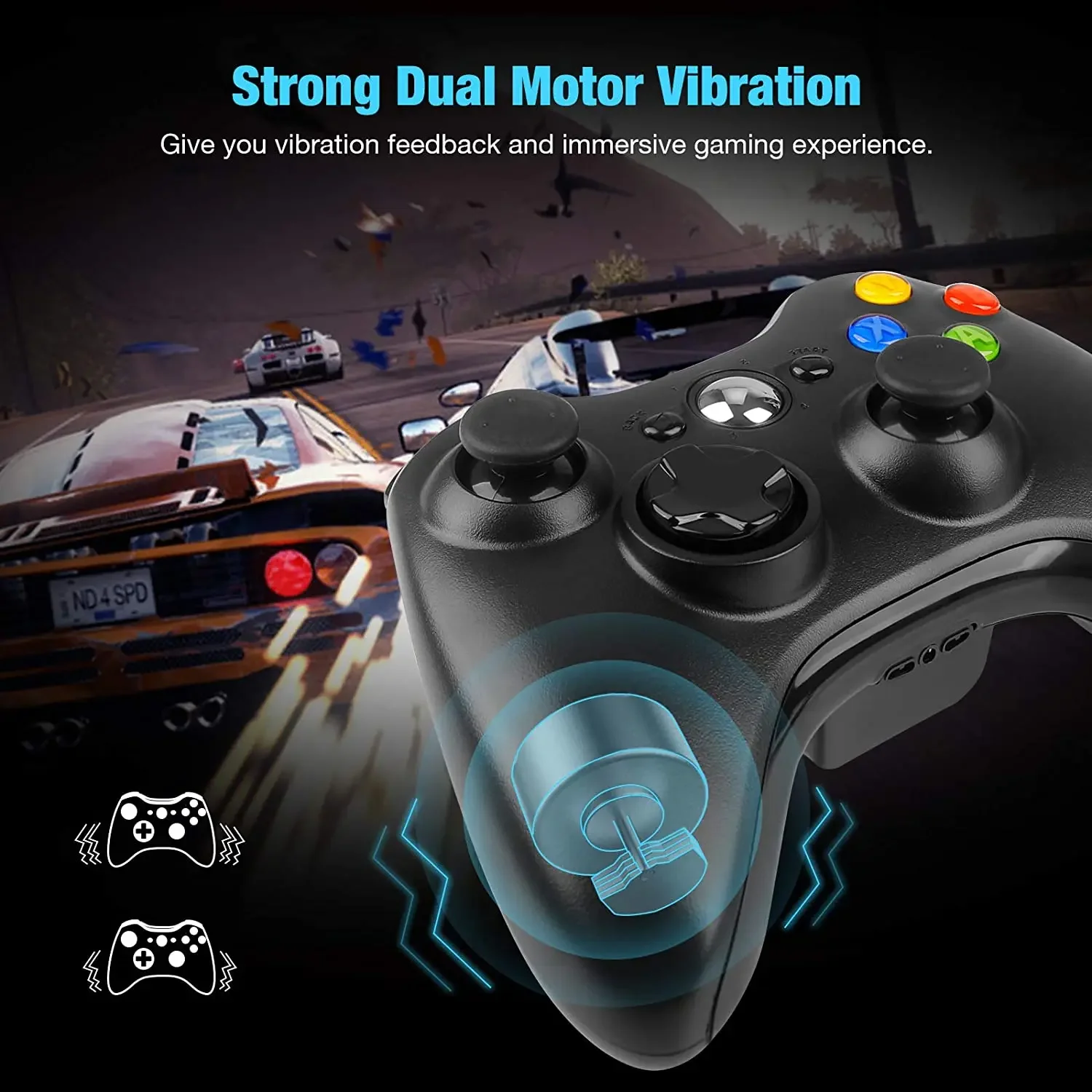 wireless/wired Controller For Xbox 360 /360 slim gamepad Joypad Joystick Compatible with Xbox 360/360 Slim and PC Window Game