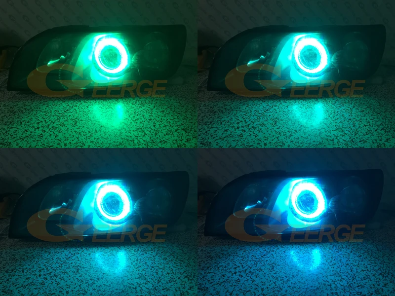 For Volvo S40 544 V50 545 2004 - 2012 BT App RF Remote Control Multi-Color Ultra Bright RGB LED Angel Eyes Kit Halo Rings