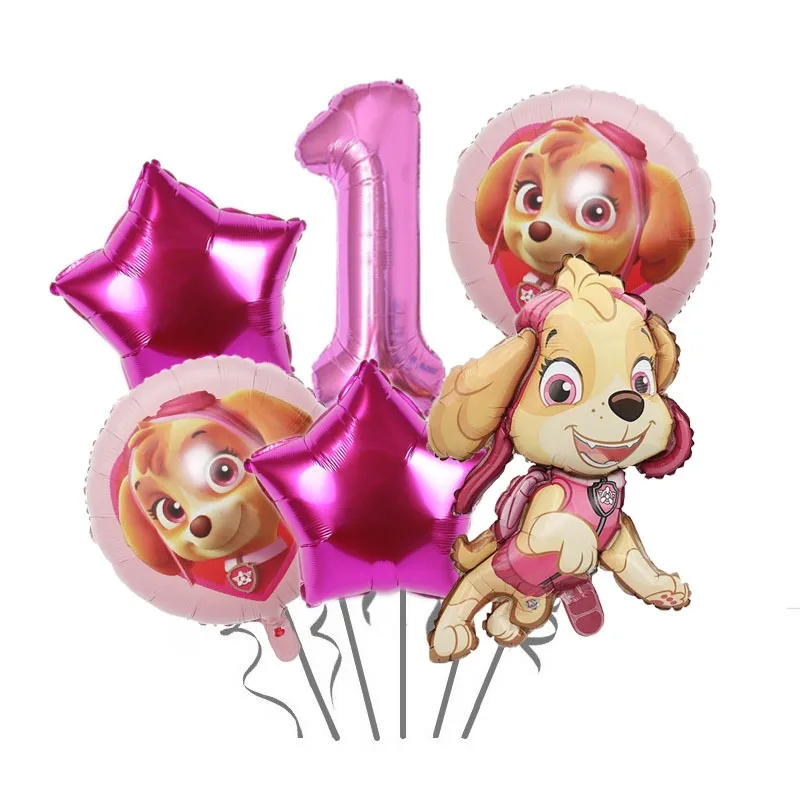 Paw Patrol Balloon Chase Skye Boys & Girl Birthday Party Decoration Aluminum Film Balloons Children's Party Baby Shower Goods