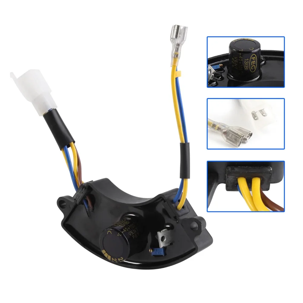 弧形自動電圧レギュレータ 2KW-3KW 黒電圧レギュレータ整流器耐久性のある 220μF 250V 電圧安定器オートバイ