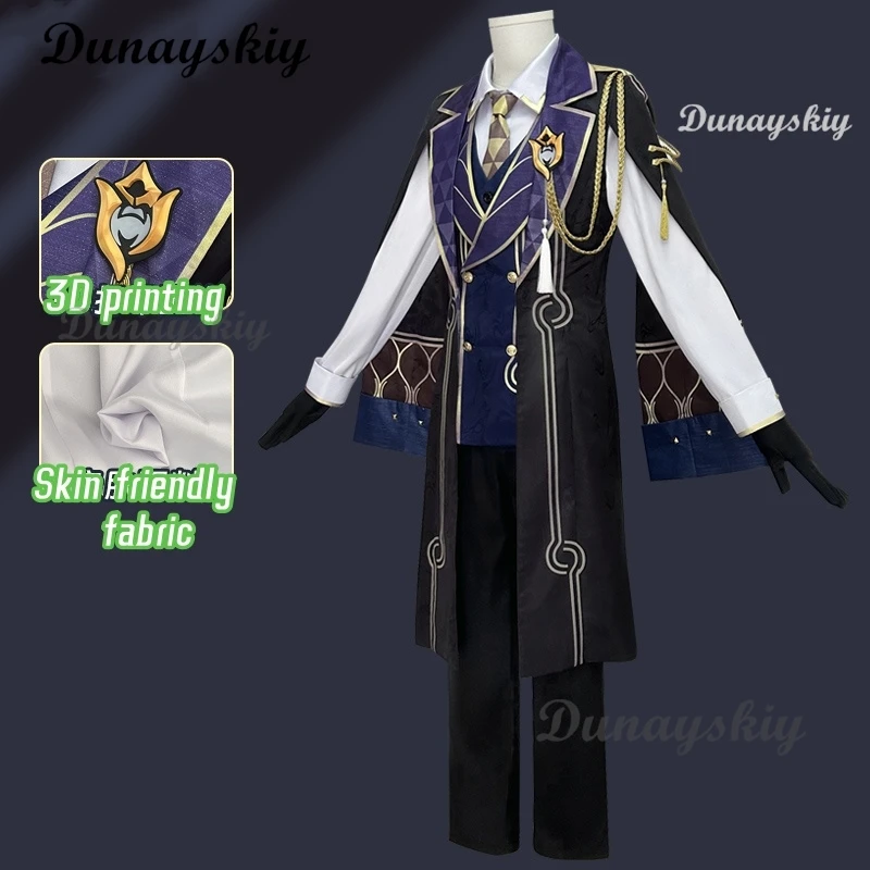 Honkai Star Rail Avventurina Costume Cosplay Parrucca Dieci Stonehearts Cappello uniforme Orecchini Festa di Halloween per donne Uomini Puntelli