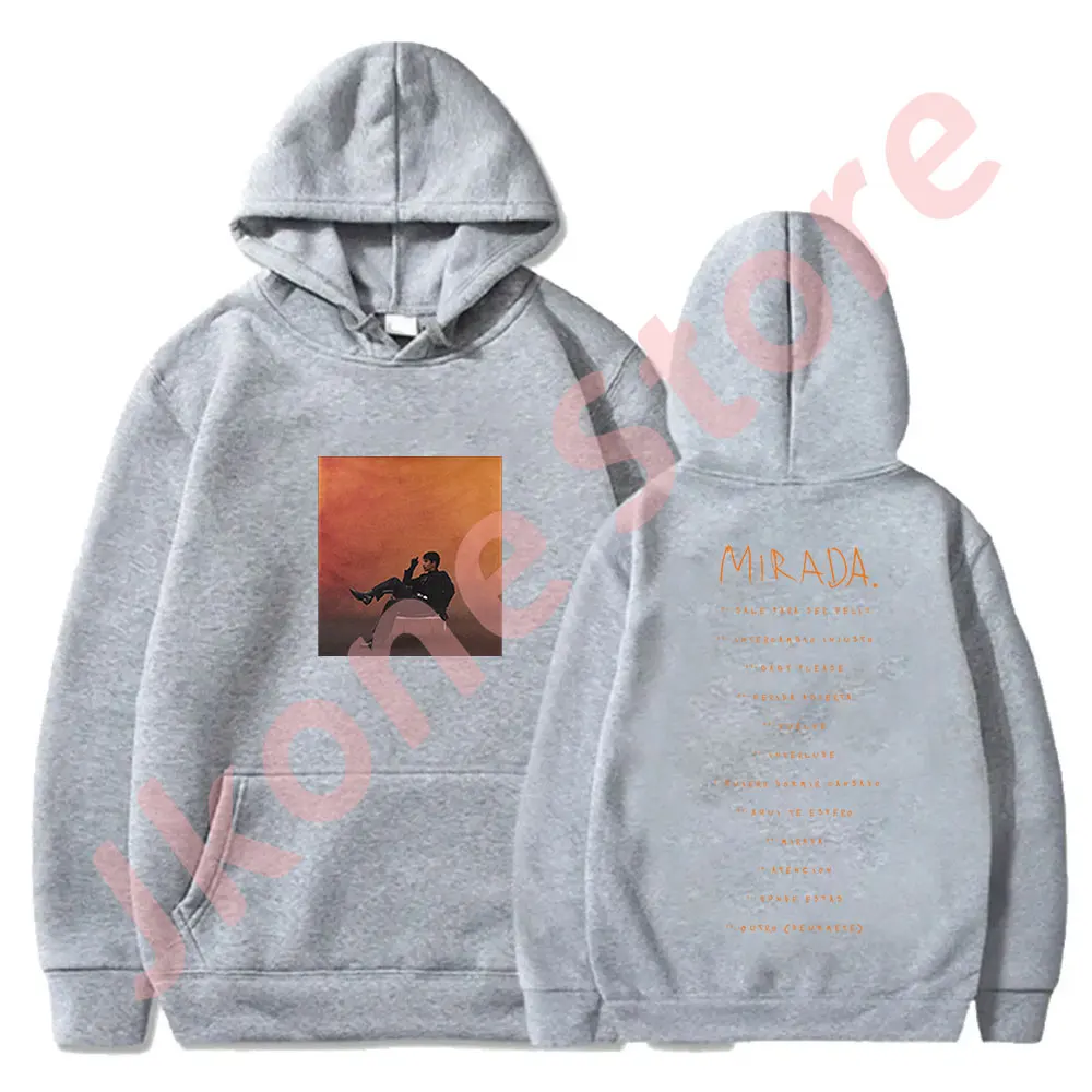 Ivan Cornejo Album Cover Hoodies, Mirada Tour Merch Hooded, Hommes et Femmes, Mode Décontractée, Manches sulf, PVD, 2024