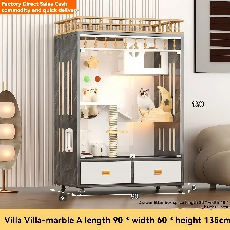 

Super Large Dual-Storey Solid Wood Cat House Foreign Villa Design