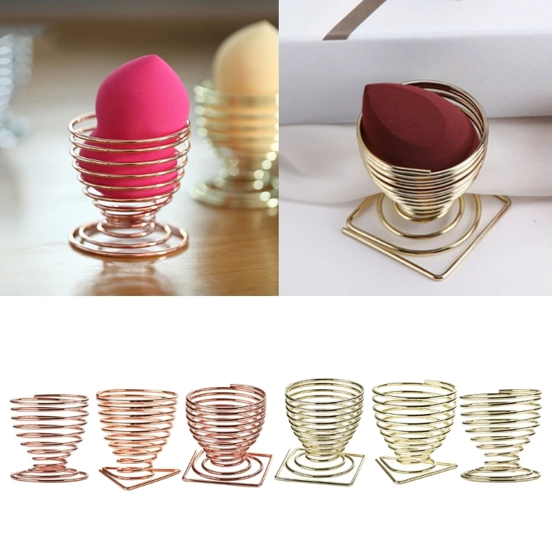 H55A Metal Makeup Sponge Holder Cosmetic Egg Drying Bracket Accessory for Teenage Girl Organization Rack Accessory