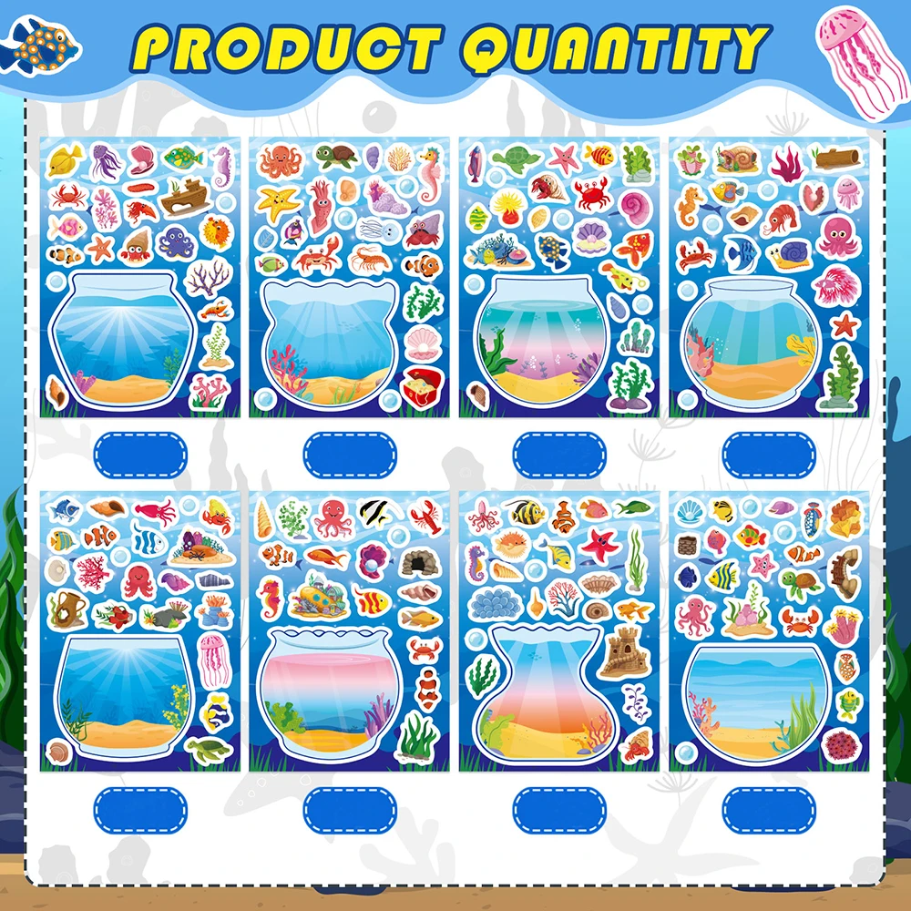 Набор из 8/16 листов наклеек-п – обзор и цена Aquarium Fish Lego