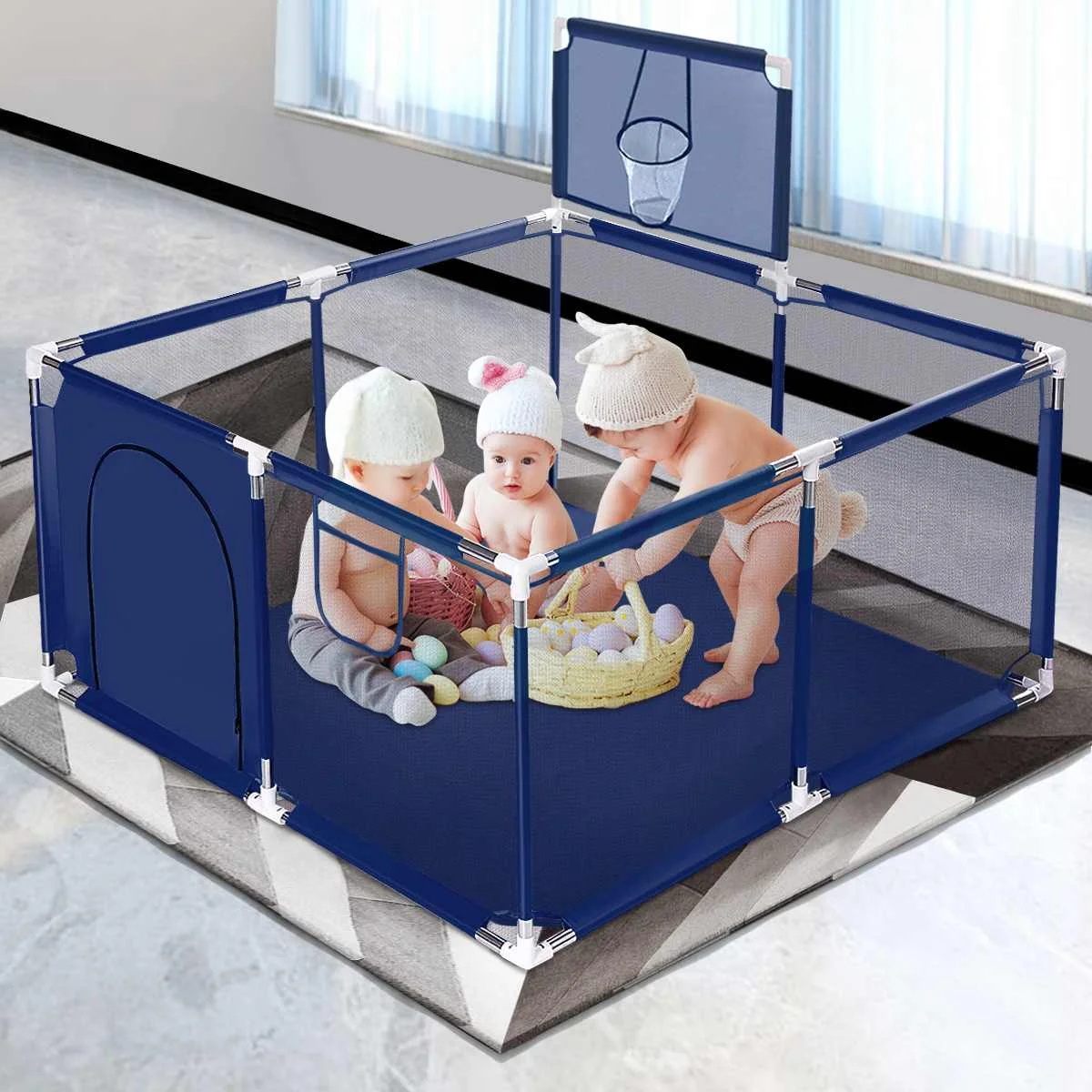 Bioby-corralito para bebé, valla para bebé, PISCINA DE BOLAS, parque infantil, piscina de bolas, campo de baloncesto interior