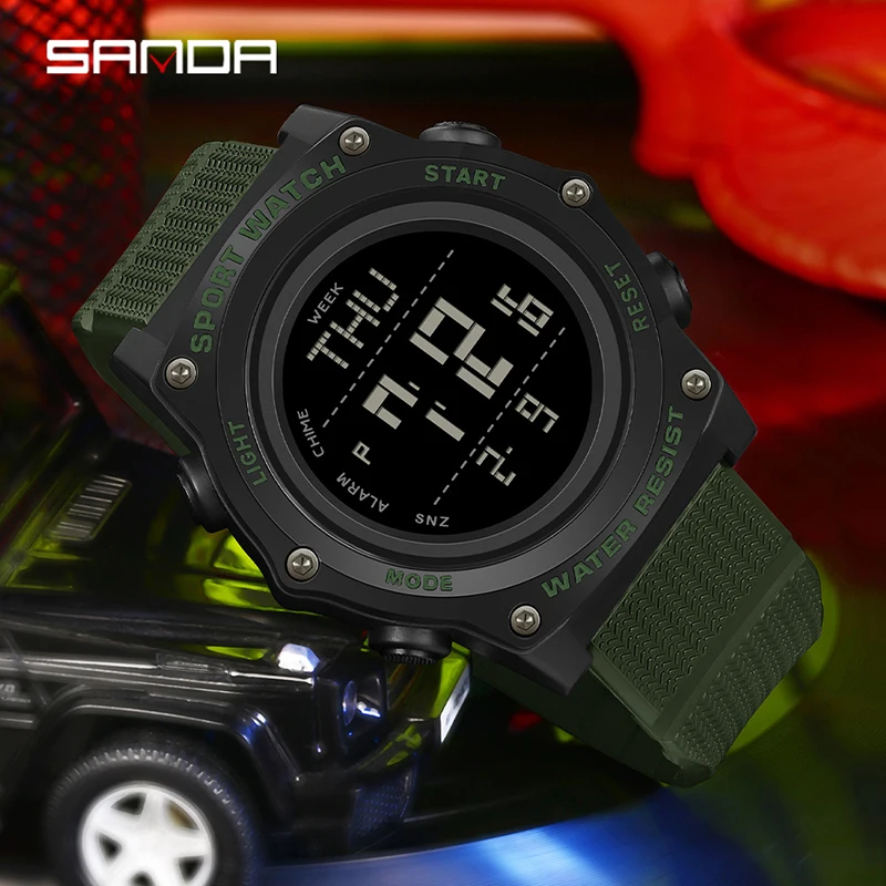 

SANDA Men's Watches Luminous Fashion Sport Waterproof Watch For Man Date Army Military LED Digital Electronics Male Wrist watch