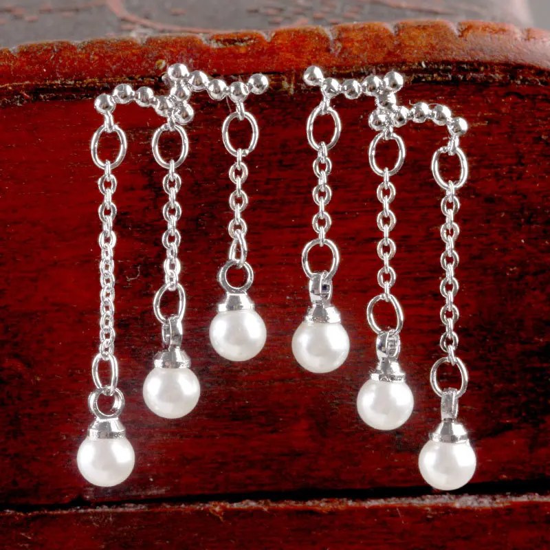 

925 Sterling Silver Earring Chain Multi Pearl Earring Ladies Fashion Simple Birthday Party Wedding Anniversary Jewelry Gift