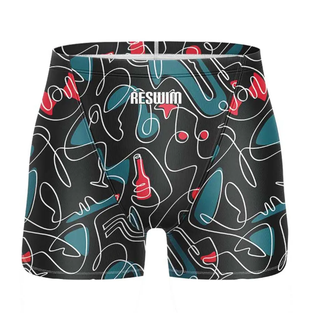 Summer Mens Swim Jammer Swimsuit Shorts New Athletic Training Swimwear Shorts Swimming Trunks Pool Lycra Beach Surf Diving Pants