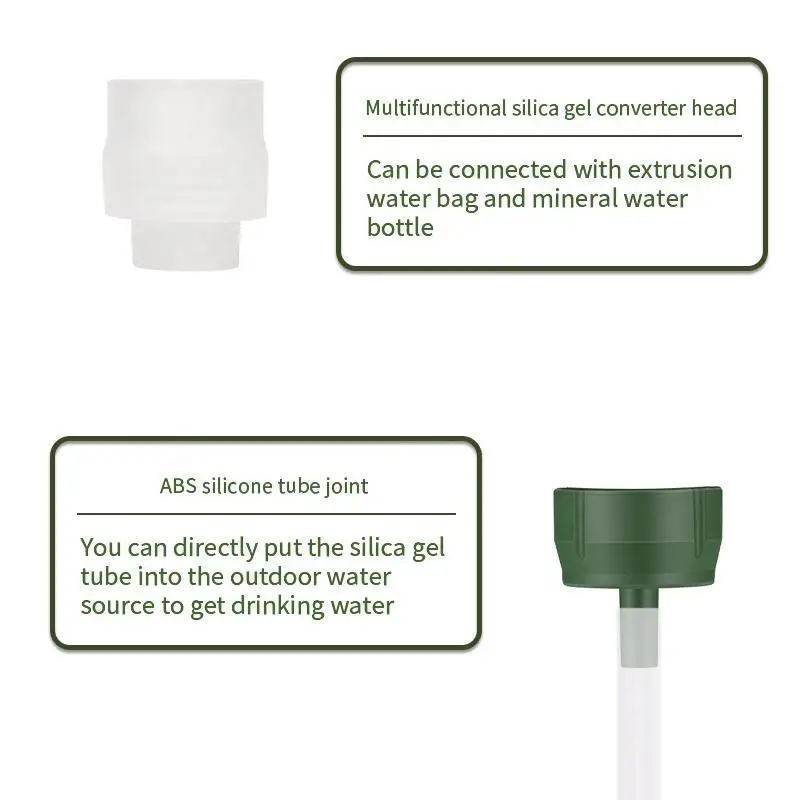 Darurat Keselamatan Pribadi Hidup Filter Air Jerami Berkemah Mini Kelangsungan Hidup Filter Air Jerami Portabel Osmose Waterfilter