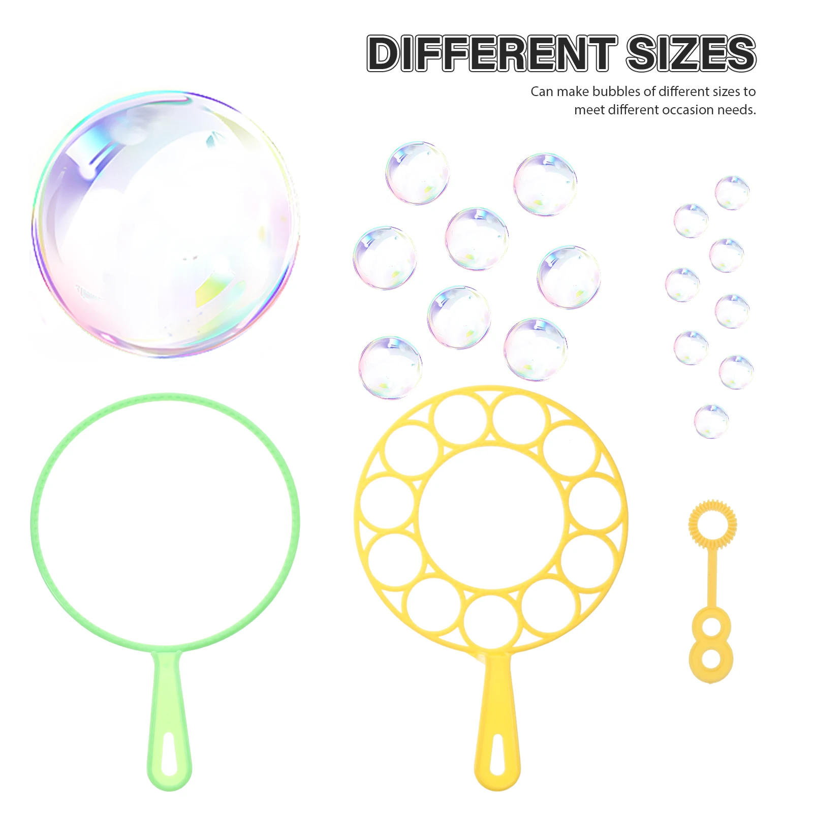 1세트 버블 완드 세트 트레이 포함 대형 버블 재사용 가능 ABS 소재 야외 웨딩 파티용