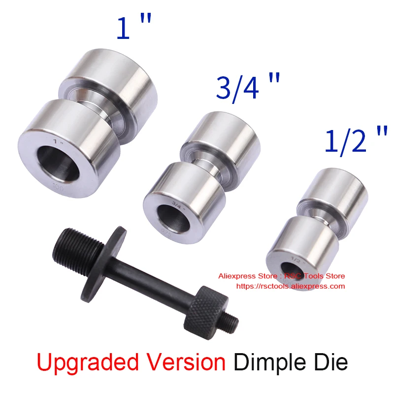 3 Piece Dimple Dies 1/2" 3/4" 1" Can Be Used with Vise/Hydraulic Press and SYK Series Hydraulic Hole Punch Tool