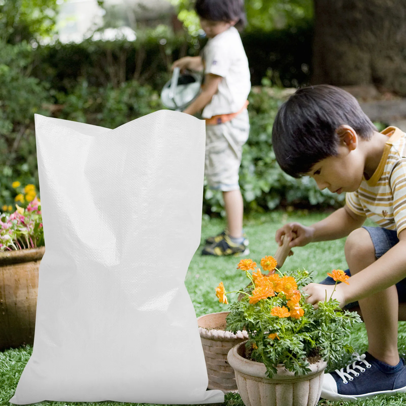 5 قطعة أكياس منسوجة مقاومة للماء أكياس رمل مضادة للفيضانات مع تقنية نسج دقيقة حاجز الفيضانات لحماية المرآب المنزلي الكبير #6