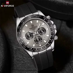 NAVIFORCE Casual Men's Watch Waterproof Sports Quartz Clock Silicone Strap Chronograph Luminous Wristwatches Relogio Masculino