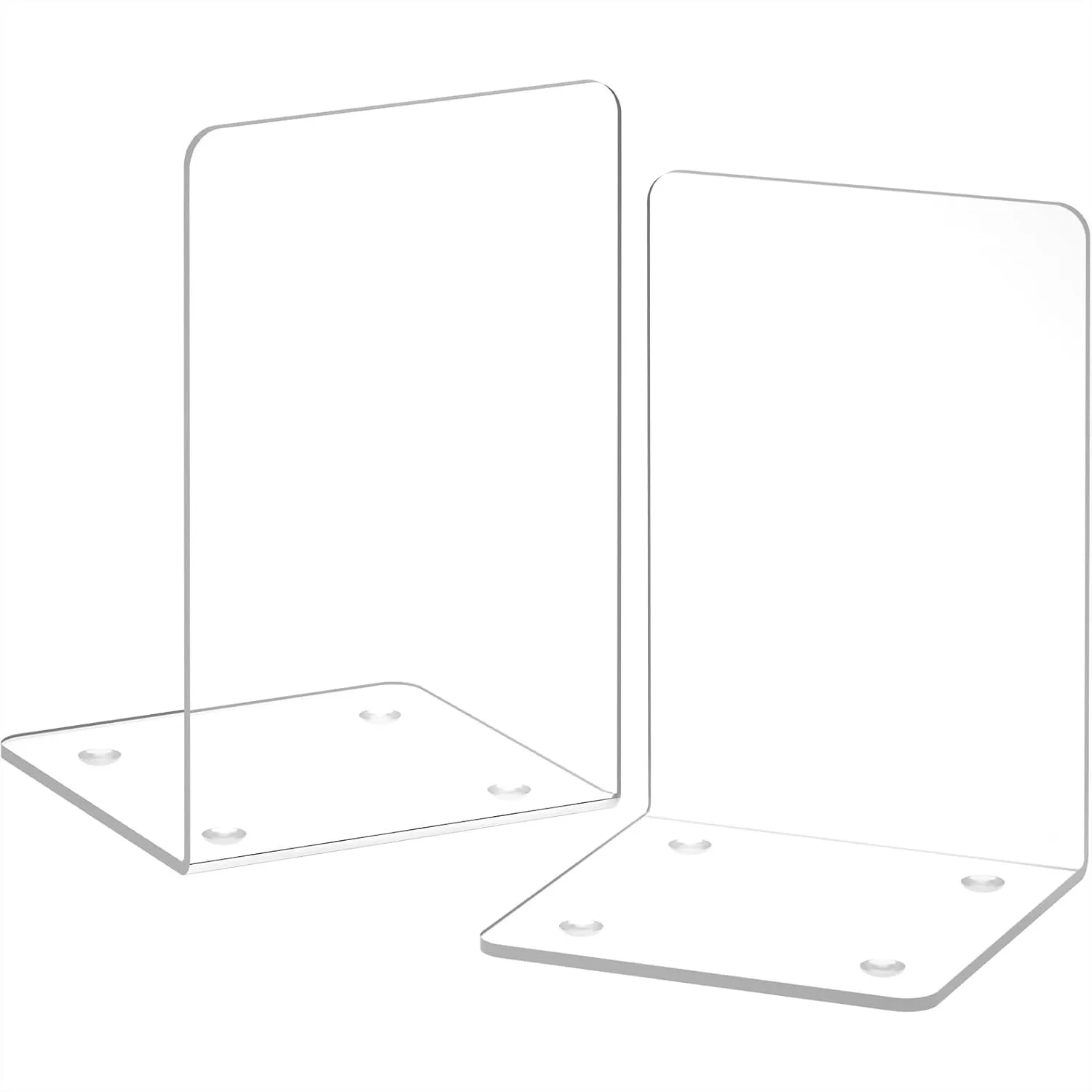 

Acrylic Bookends 2 Pieces, Clear Bookends for Shelves, Book Stopper for Home Office Desk Organizer, 7x4.8x4.75 Inch